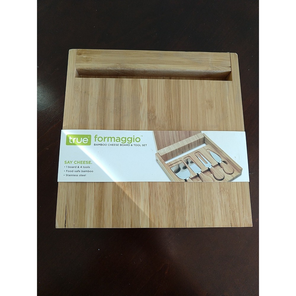 True Formaggio Bamboo Cheese Board and Tool Set Bamboo Wood Serving Tray